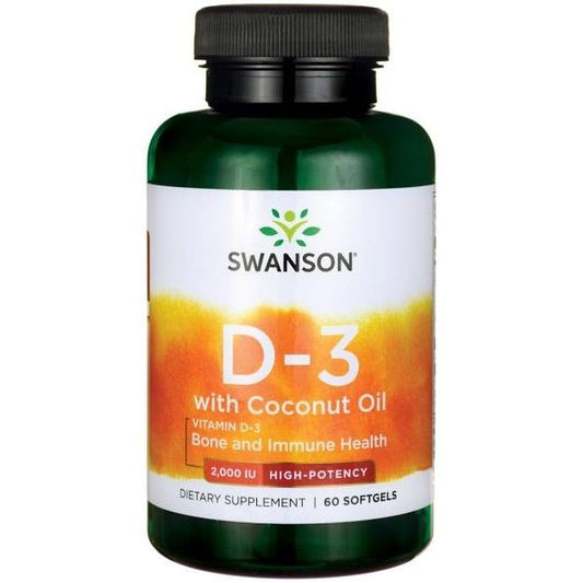 Vitamin D-3 with Coconut Oil, 2000 IU - 60 softgels