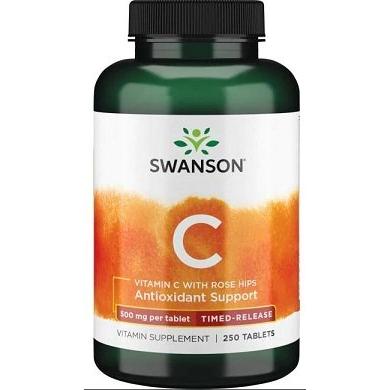 Vitamin C with Rose Hips - Timed-Release, 500mg - 250 tablets